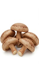 Fototapeta premium Hyper-Realistic 3D Render of Fresh Shiitake Mushrooms on White Background