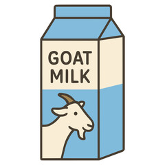 goat milk box package flat color vector illustration template design
