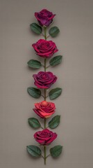 Vertical arrangement of roses