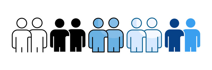 Friendship Icon Set Multiple Style Collection