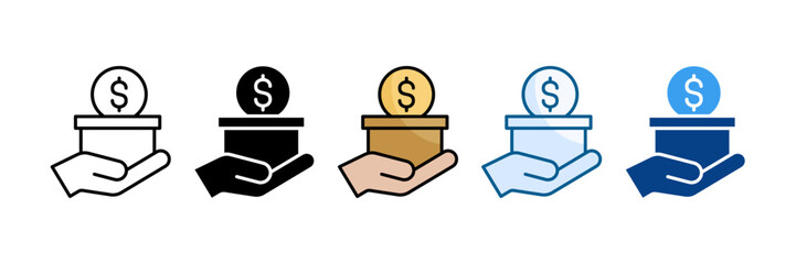 Charity Icon Set Multiple Style Collection