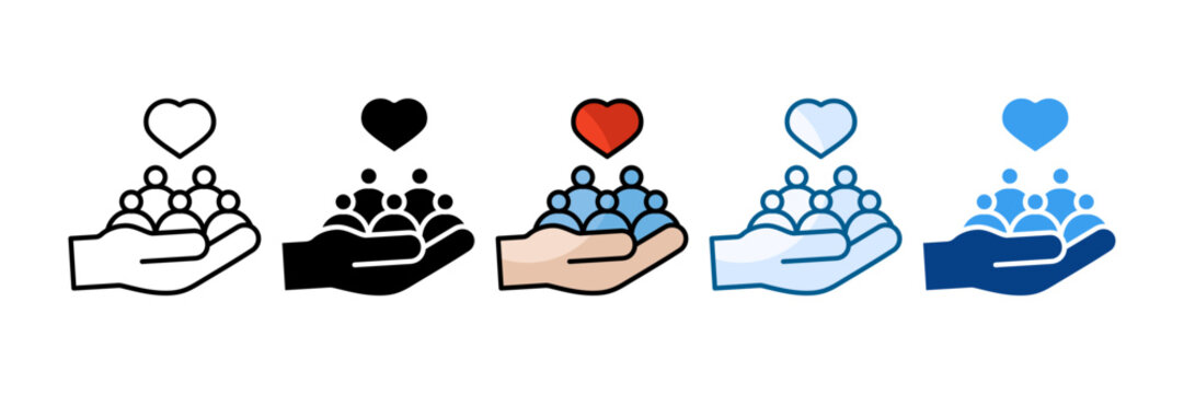 Social Care Icon Set Multiple Style Collection