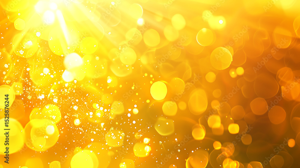 Poster golden bokeh lights create a dreamy and festive abstract background with a warm and radiant glow, pe