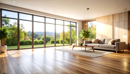 Modern living room with garden view