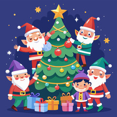 santa-and-elves-celebrating-around-a-tall-christmas