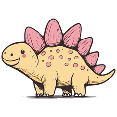 Fototapeta premium stegosaurus, ancient animal, vector, transparent background, creature, animal, dinosaur, wildlife, nature, icon, safari, isolated, big, large, dino, prehistoric, jurassic, extinct