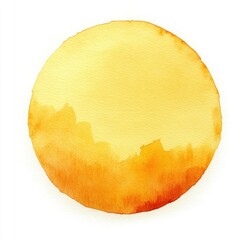 Abstract watercolor painting featuring a circular gradient with warm yellow and orange tones blending softly, evoking a calm and warm atmosphere