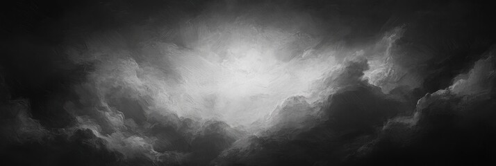 Dramatic dark and light storm clouds with textured brushstroke effect creating contrast and depth