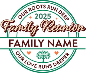 Family Reunion t-shirt printing, vector design, customizable Illustrator artwork, ideal for family event apparel and personalized reunion gifts