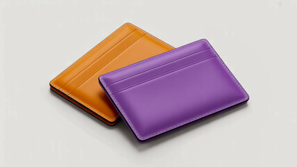 A product photo of two leather card holders against a white background.