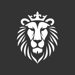 Vector logo of a lion king head wearing a crown suitable for use as an esport logo