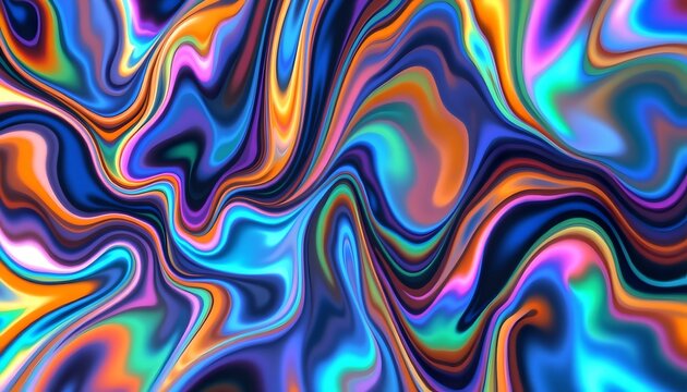 an intricate and vibrant abstract design with bright colors that resemble a lively kaleidoscope of flowing shapes