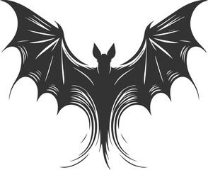 Black vector of a bat flying silhouette animal drawing