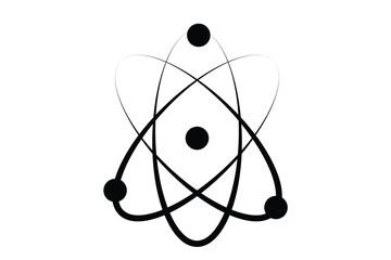 atom symbol icon, atom isolated on white background.