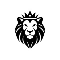 Vector logo of a lion king head wearing a crown suitable for use as an esport logo