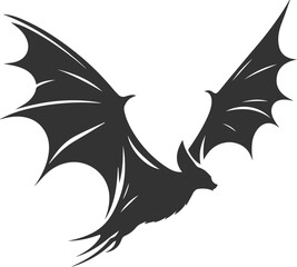 Black vector of a bat flying silhouette animal drawing