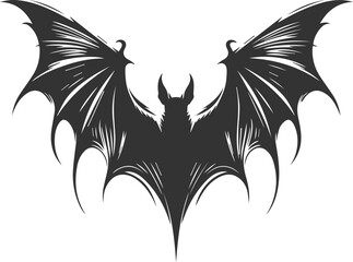 Black vector of a bat flying silhouette animal drawing