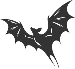 Black vector of a bat flying silhouette animal drawing