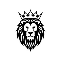 Vector logo of a lion king head wearing a crown suitable for use as an esport logo