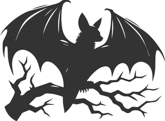 Black vector of a bat flying silhouette animal drawing