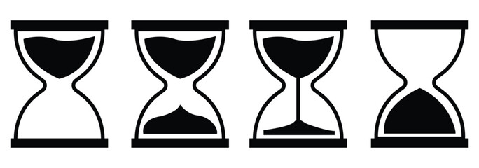 Sand watch icon set . Hourglass symbol.
