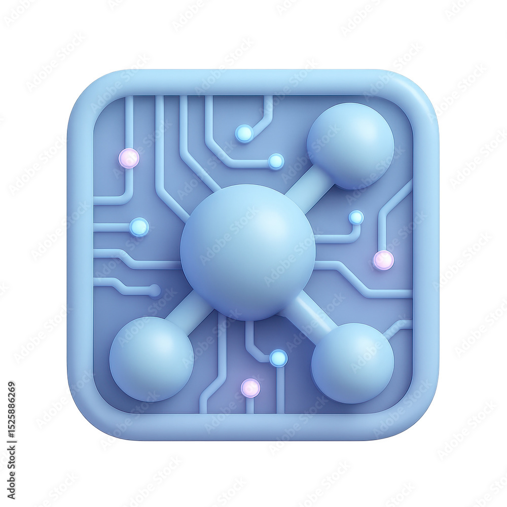 Poster abstract molecule circuitry: an intricate molecular structure intertwines with stylized circuit patt