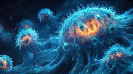 A genetic experiment gone wrong, glowing with unpredictable mutations 