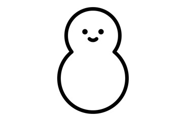 雪だるまアイコン – 冬の天気や季節イベントに使えるシンプルな線画デザイン