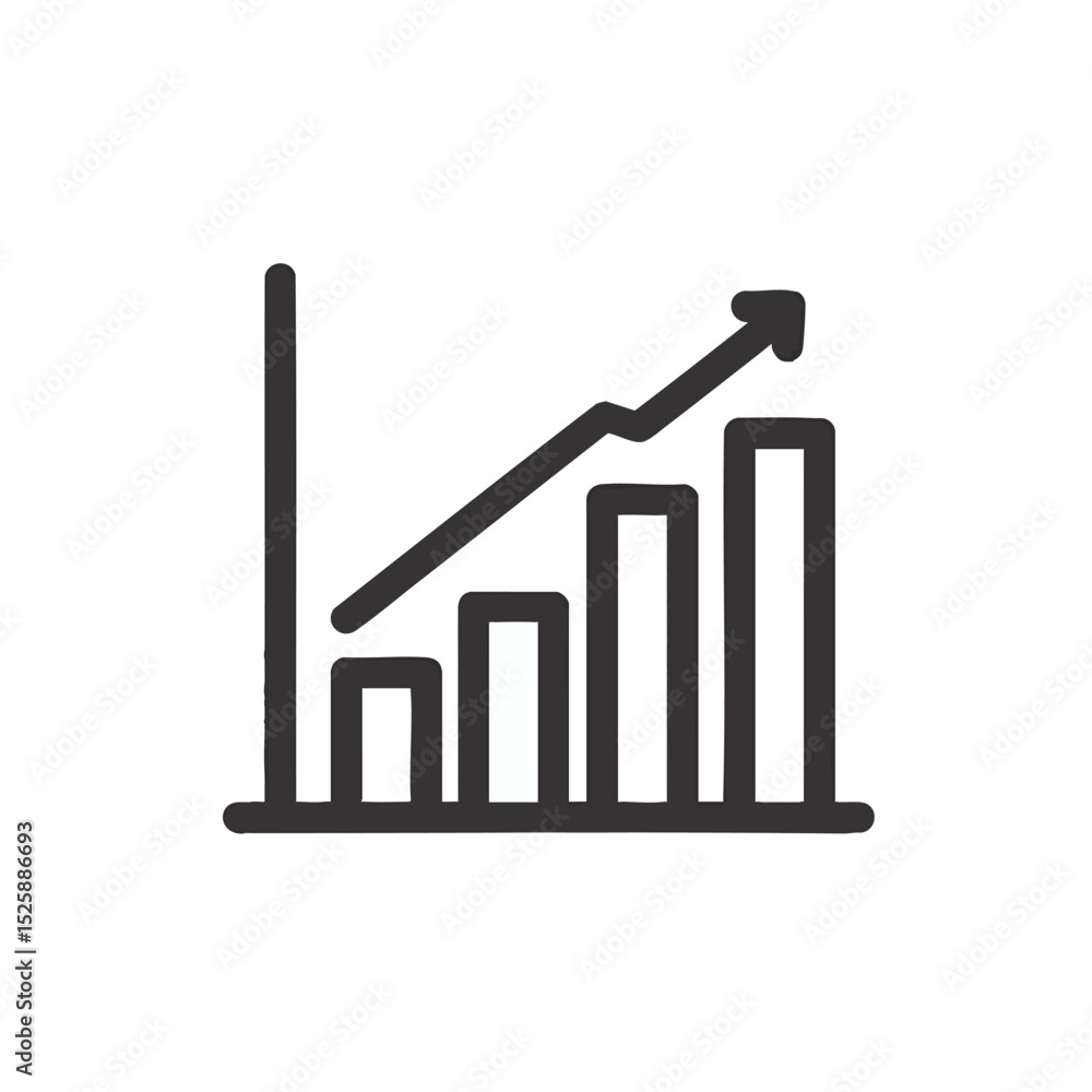 Poster upward trend displayed as a bar graph with an arrow indicating growth