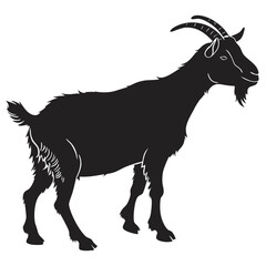 silhouette goat on white background