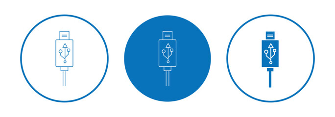 USB cable icon. usb icon set. 