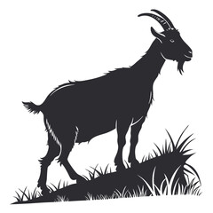 silhouette goat on white background