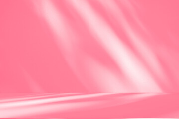 Wall interior background, studio and backdrops show products.with shadow from window color pink background for text insertion and presentation interior decoration