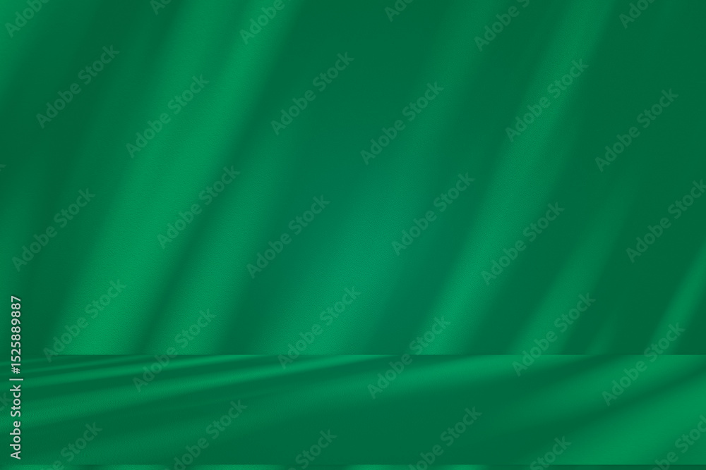 Aufkleber Wall interior background, studio and backdrops show products. with leaf shadow from window color green and white. background for text insertion and presentation of product	
