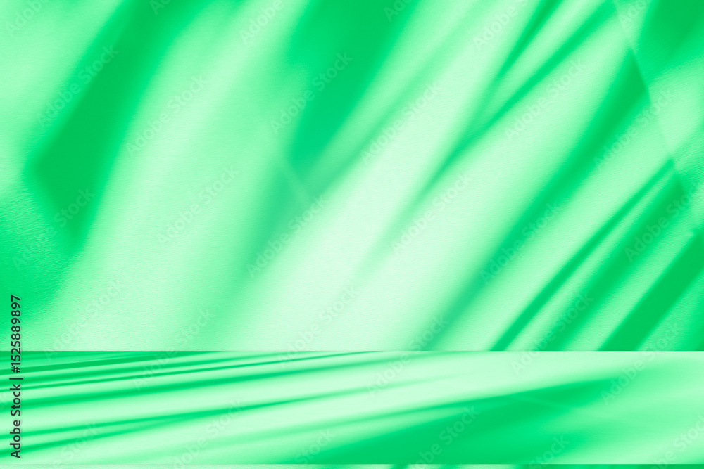 Aufkleber wall interior background, studio and backdrops show products. with leaf shadow from window color gre