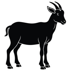 silhouette goat on white background