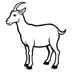 silhouette goat on white background