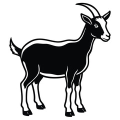 silhouette goat on white background