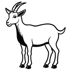 silhouette goat on white background