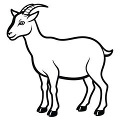 silhouette goat on white background
