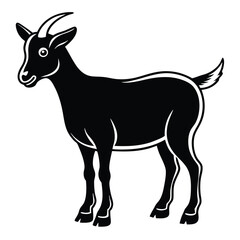 silhouette goat on white background
