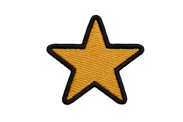 Obraz premium Golden Five-Pointed Star Applique Against Plain White Backdrop