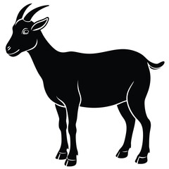 silhouette goat on white background