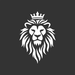 Vector logo of a lion king head wearing a crown suitable for use as an esport logo