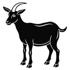 Obraz premium silhouette goat on white background