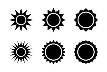 Sunburst, sun icon set isolated on white background. Starburst sign symbol