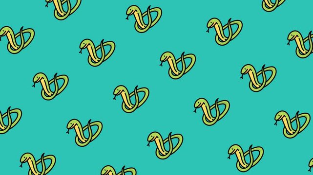 Cartoon snake background animation loop