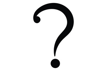 question mark symbol icon, on white background.