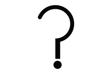 question mark symbol icon, on white background.