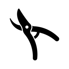 Pruning scissors black icon isolated on white background.